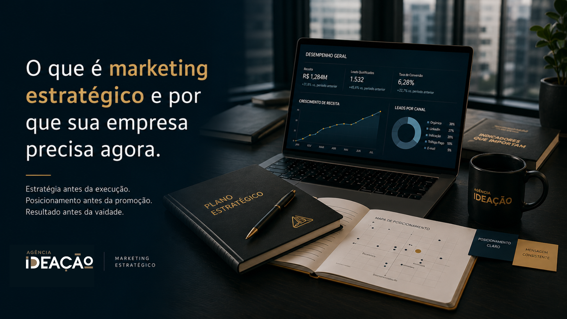 Marketing estratégico é o conjunto de decisões que conectam posicionamento, público e resultado. Entenda o que é, como funciona e como aplicar na sua empresa.
